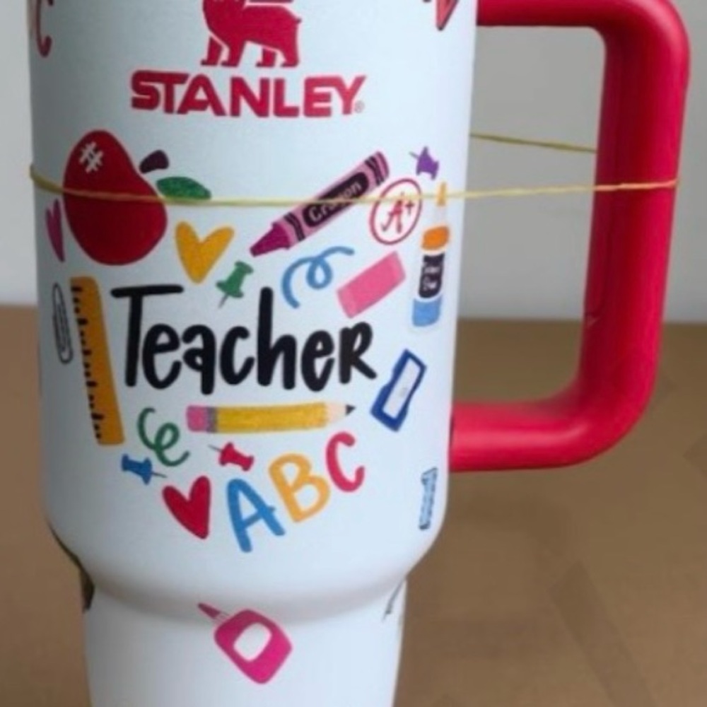 Stanley White 40 oz Teacher  School Graphics tumbler